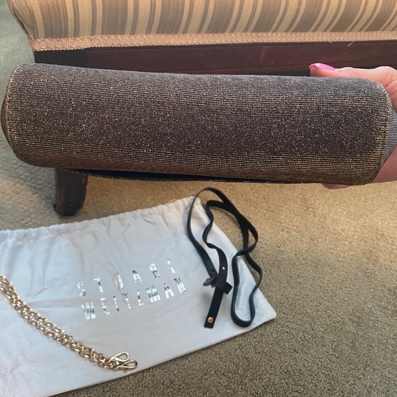Stuart Weitzman Silver And Gold Clutch 👝RARE!!! - Picture 3 of 4